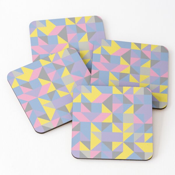 Item preview, Geometric tiles in yellow and gray color palette in abstract mosaic designed and sold by acidmit.