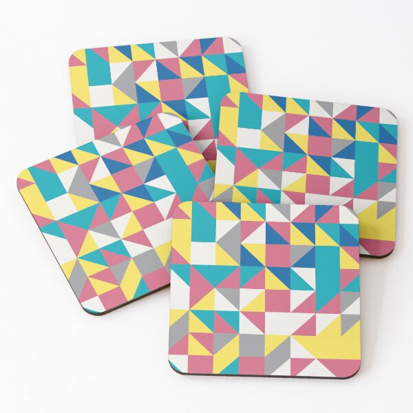 Item preview, Geometric tiles in abstract pattern in yellow and gray color palette designed and sold by acidmit.