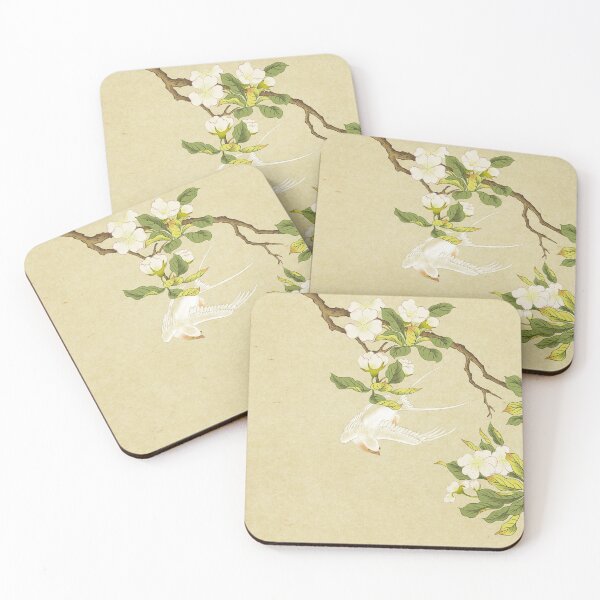 Item preview, Pear blossoms and white swallow Type A: Minhwa-Korean traditional/folk art designed and sold by minsillust.