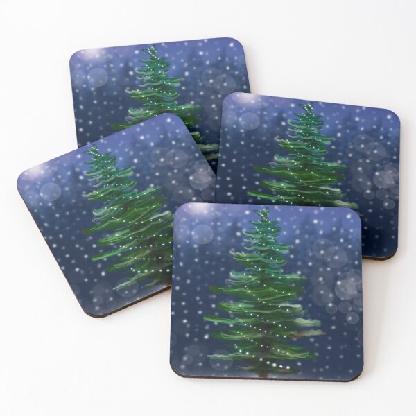 Item preview, Christmas tree with snow and twinkle lights designed and sold by JanaMJ.