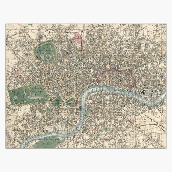 Vintage London England Map 1853 Jigsaw Puzzle By Bravuramedia Redbubble