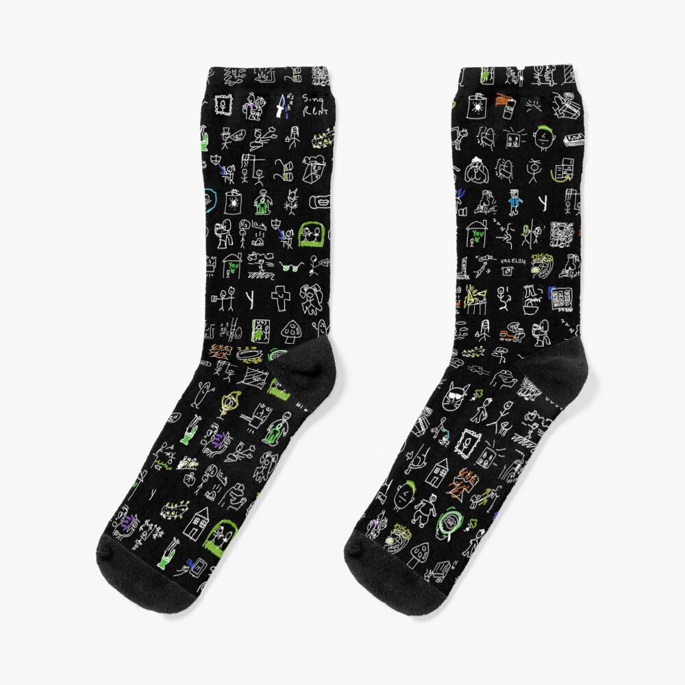 "Bway Jackbox Patently Stupid Bags (black)" Socks by xkingoftheseax