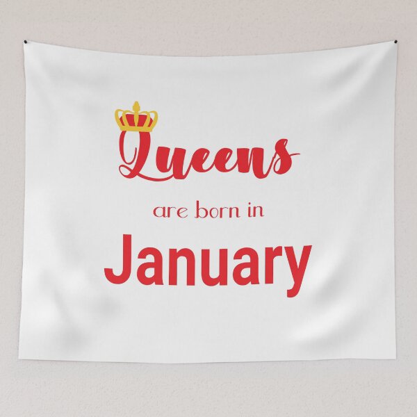 Item preview, Queens are born in January, January birthday quote 1 designed and sold by orangerinka.