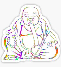 Buddha Smoking Bong Sticker