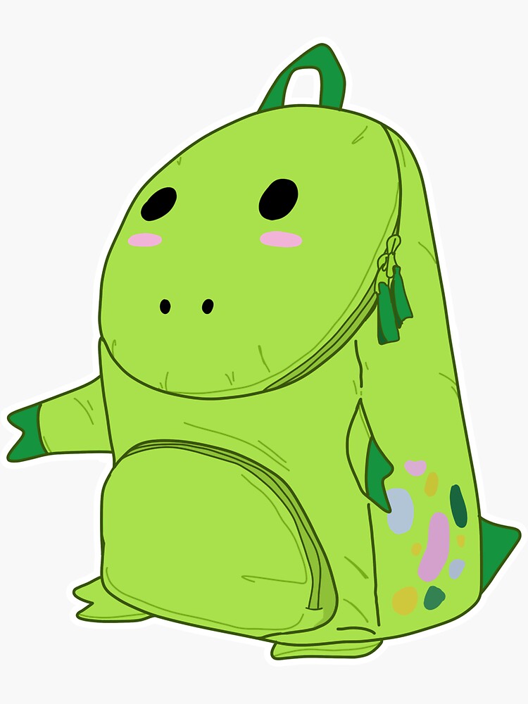 Moriah Elizabeth Pickle The Dinosaur Pickle Backpack 2 Sticker By   Bg,f8f8f8 Flat,750x,075,f Pad,750x1000,f8f8f8 