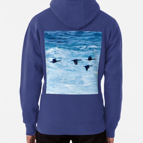Cormorants Skimming the Waves off Inishmore Pullover Hoodie