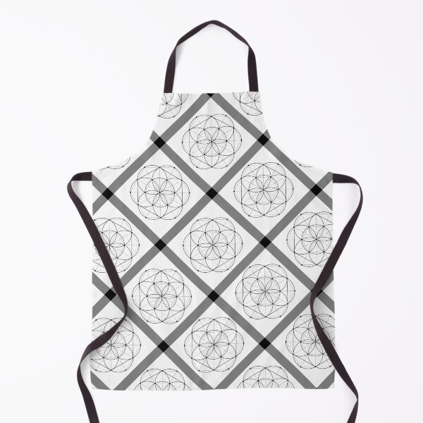 Item preview, Seed of Life on Diagonal Plaid (Black and White) designed and sold by squishyrainbow.