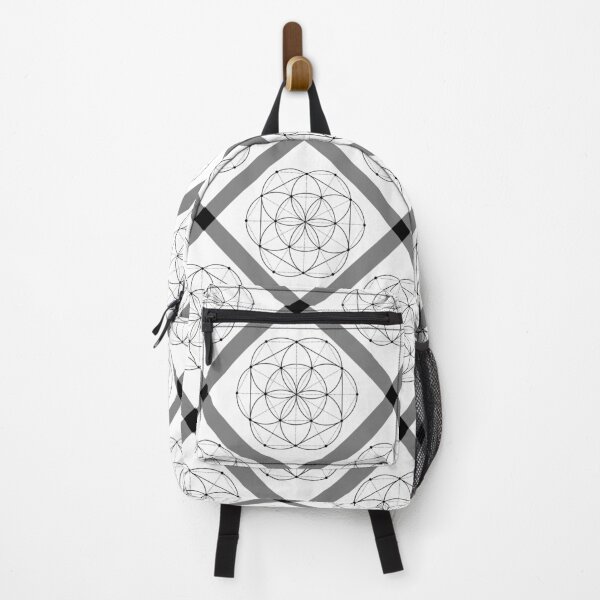 Item preview, Seed of Life on Diagonal Plaid (Black and White) designed and sold by squishyrainbow.