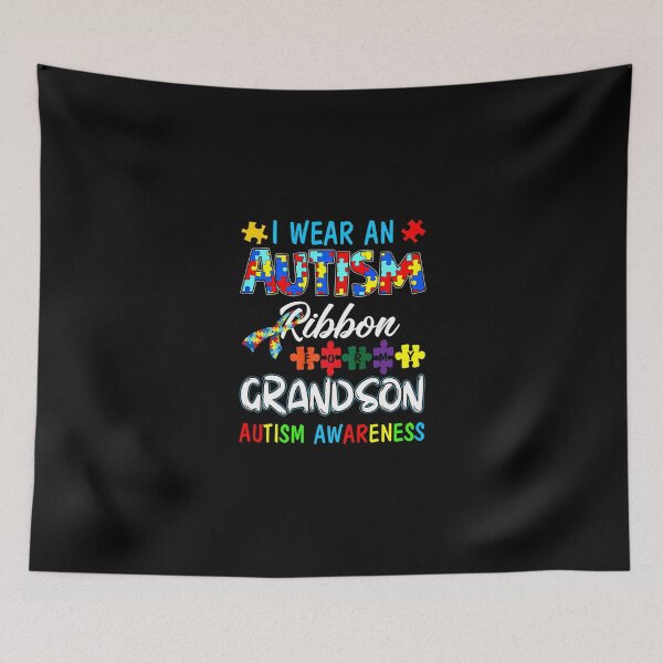 Item preview, Autism Awareness Ribbon Puzzle Grandson designed and sold by cadmanBoythorpe.