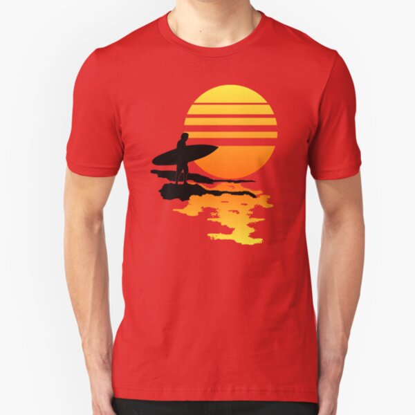 Surfing Sunrise Slim Fit T-Shirt