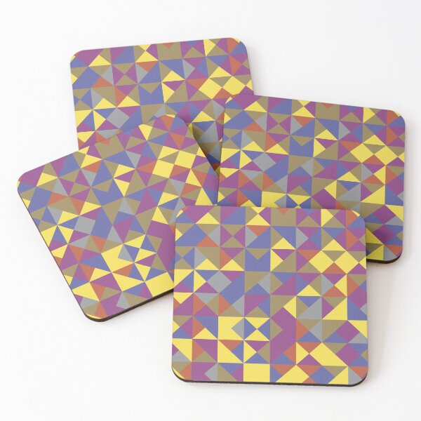 Item preview, Geometric shapes in abstract mosaic in yellow and gray color palette designed and sold by acidmit.