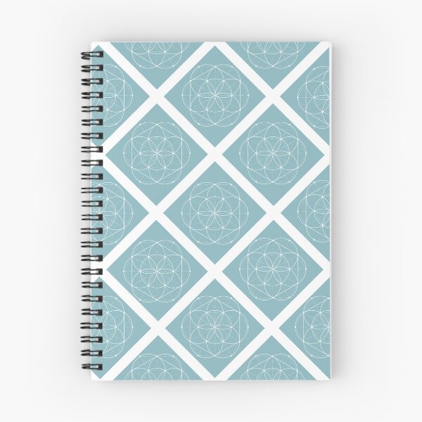 Item preview, Seed of Life on Diagonal Plaid Pattern (Blue Green, Turquoise) designed and sold by squishyrainbow.
