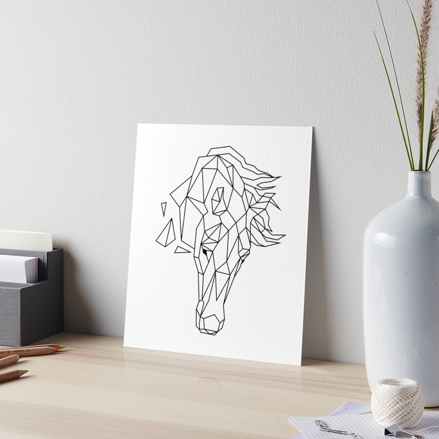 Horse Head Polygonal Line Art