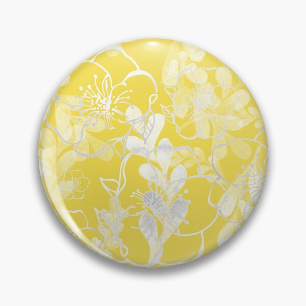 Item preview, Summer Garden in Gray and White on Yellow 2021 Colors designed and sold by AlteredAtelier.