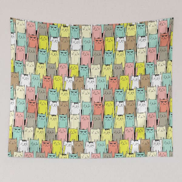 Item preview, colorful cats designed and sold by stuff-n-stuff.