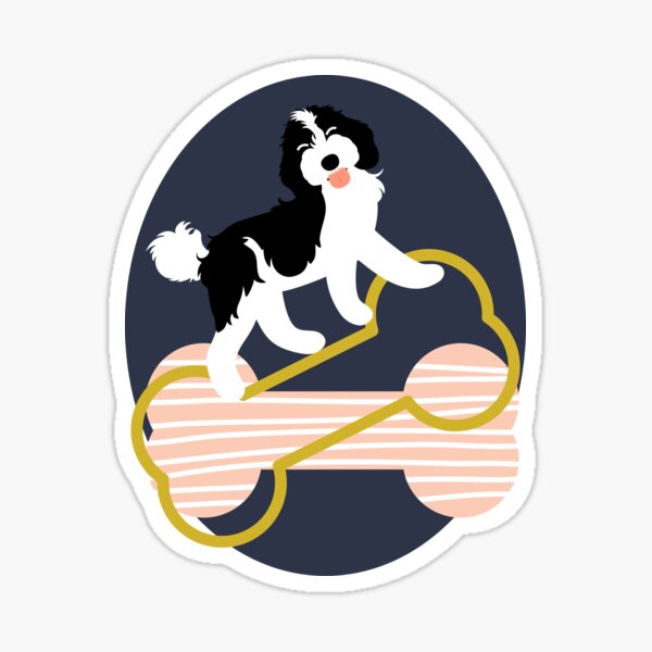 Item preview, Cute Black and White Cockapoo Cavapoo Cavoodle  designed and sold by Lulupainting.