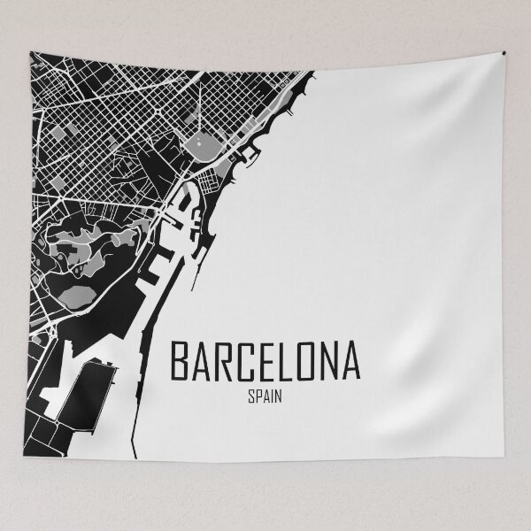 Item preview, Barcelona Map, Spain  designed and sold by pinspace.