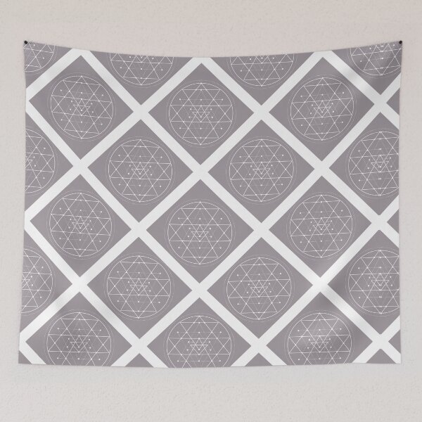 Item preview, Sri Yantra on Diagonal Plaid Pattern (Light Mauve) designed and sold by squishyrainbow.
