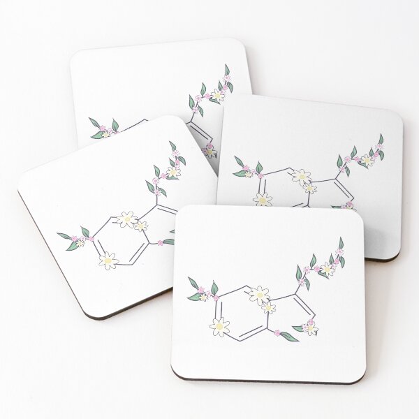 Item preview, Serotonin Molecule Hand Drawn With Flowers designed and sold by illhustration.