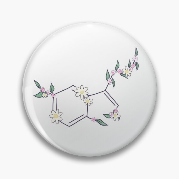 Item preview, Serotonin Molecule Hand Drawn With Flowers designed and sold by illhustration.