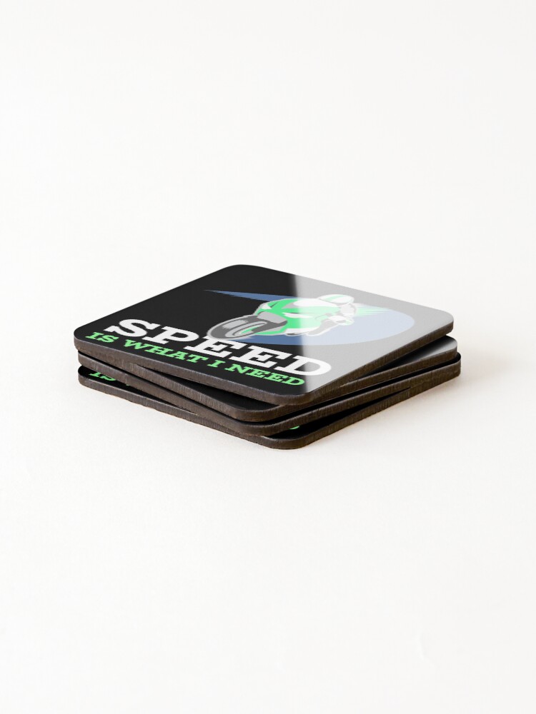 Thumbnail 4 of 5, Coasters (Set of 4), Motorcycle Racing - Motorcyclist designed and sold by ManiaTeec.