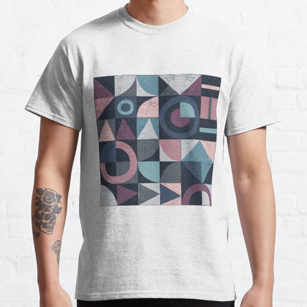 Blue and Pink Geometric Pattern Classic T-Shirt