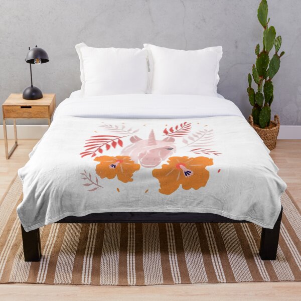Item preview, Unicorn with Hibiscus Flowers designed and sold by OneLook.