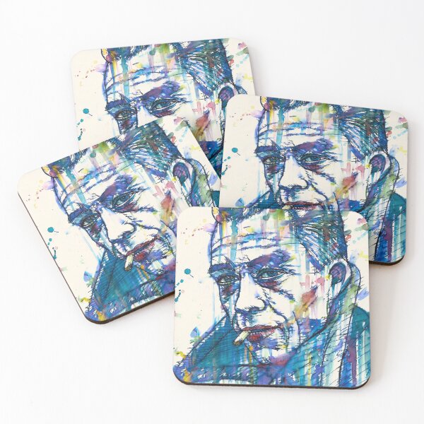 Item preview, ALBERT CAMUS watercolor and ink portrait designed and sold by lautir.