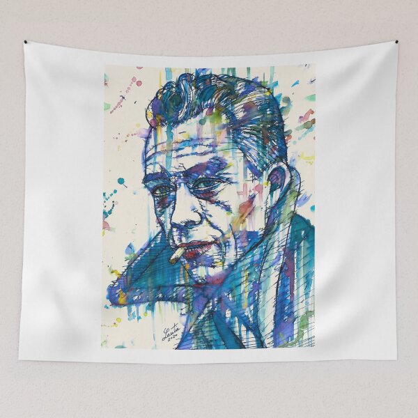 Item preview, ALBERT CAMUS watercolor and ink portrait designed and sold by lautir.