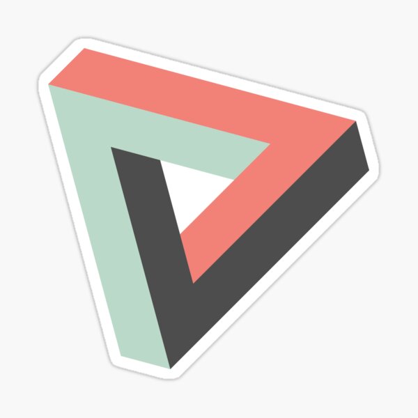 Impossible geometry Penrose triangle in retro design Sticker