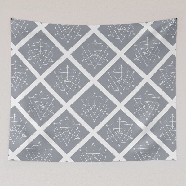 Item preview, Merkaba on White Diagonal Plaid Pattern (Charcoal Gray) designed and sold by squishyrainbow.