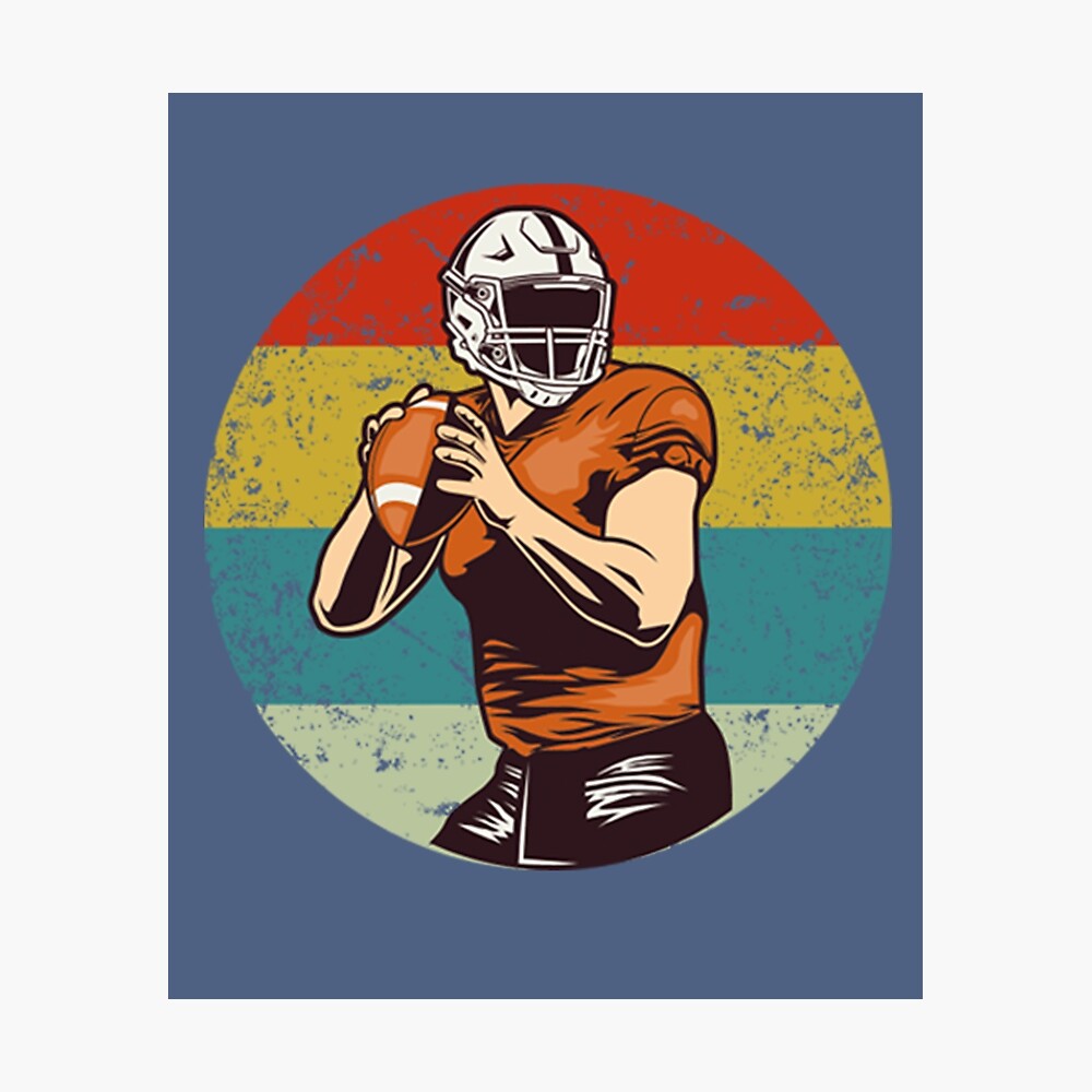 American Football Vintage Style Player Classic T-Shirt Poster for