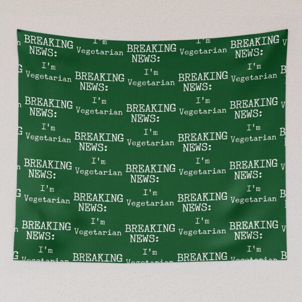 Item preview, Breaking News: I'm A Vegetarian, Anti Meat, Vegetarian, Veggie designed and sold by HomeConscious.
