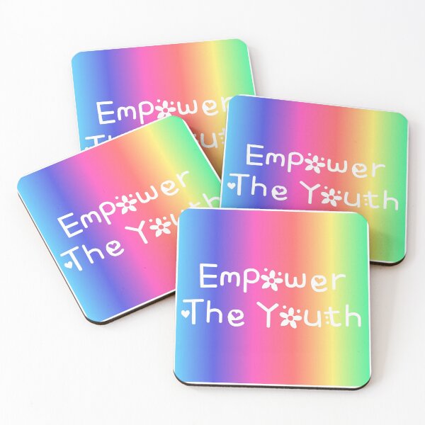 Item preview, Empower The Youth Rainbow Gradient Square Hippie Text designed and sold by everything4eva.