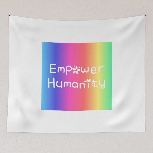 Item preview, Empower Humanity Rainbow Gradient Square Hippie Text designed and sold by everything4eva.