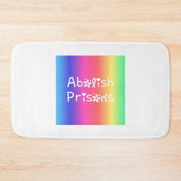 Item preview, Abolish Prisons Rainbow Gradient Square Hippie Text designed and sold by everything4eva.