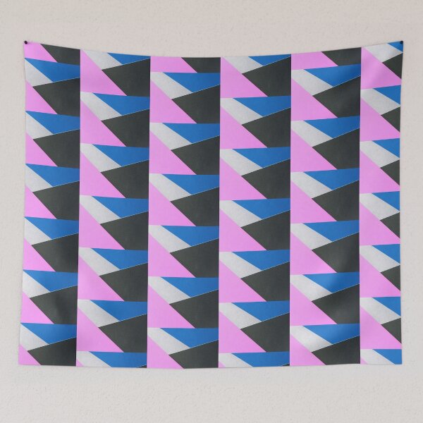 Item preview, Pink blue and Black geometric Pattern  designed and sold by DemonicGloom.