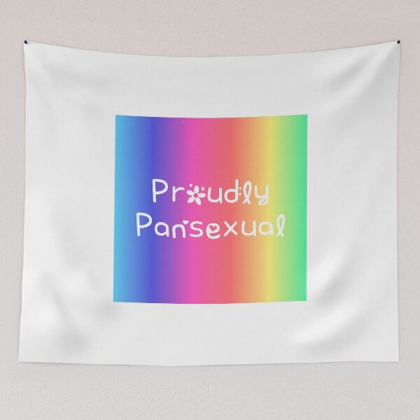 Item preview, Proudly Pansexual Rainbow Gradient Square Hippie Text designed and sold by everything4eva.