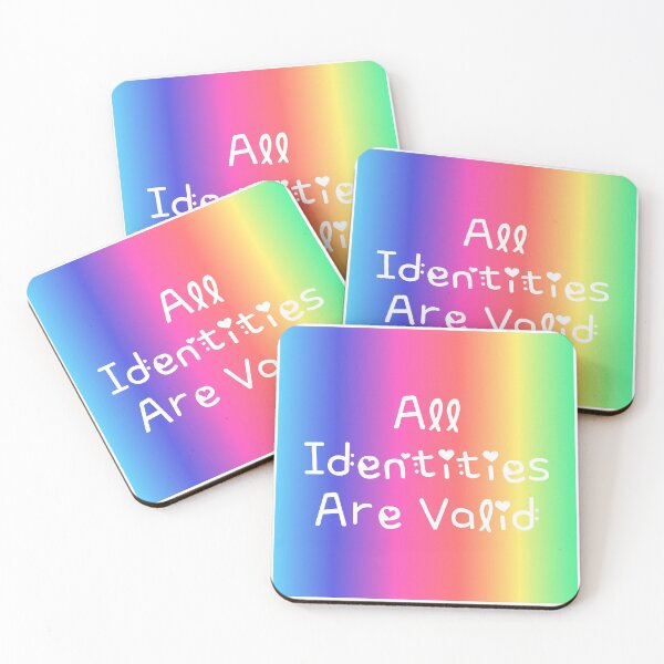 Item preview, All Identities Are Valid Rainbow Gradient Square Hippie Text designed and sold by everything4eva.