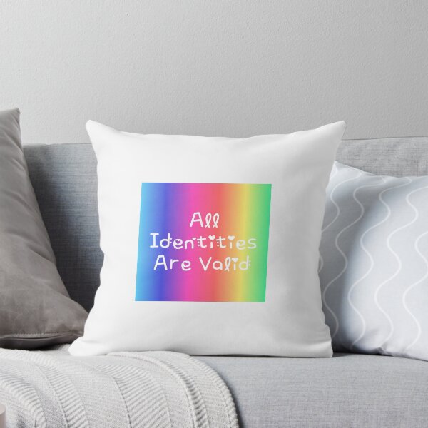 Item preview, All Identities Are Valid Rainbow Gradient Square Hippie Text designed and sold by everything4eva.