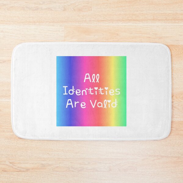 Item preview, All Identities Are Valid Rainbow Gradient Square Hippie Text designed and sold by everything4eva.