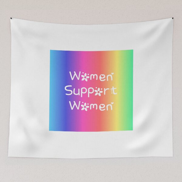 Item preview, Women Support Women Rainbow Gradient Square Hippie Text designed and sold by everything4eva.