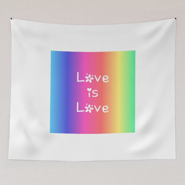 Item preview, Love is Love Rainbow Gradient Square Hippie Text designed and sold by everything4eva.