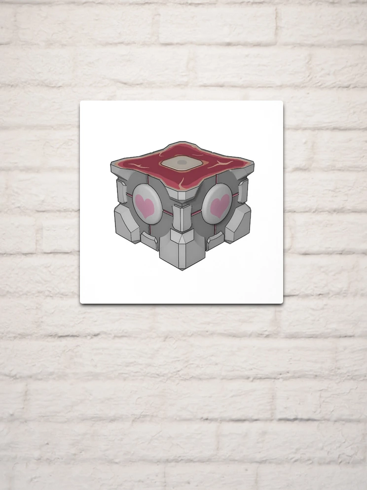 Weighted Companion Cube Meat Metal Print for Sale by Valla-Chan