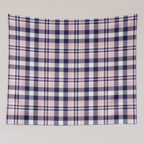 Artikelvorschau, Pink Navy Plaid Tartan Textured Pattern entworfen und verkauft von Siu-Hong Mok.