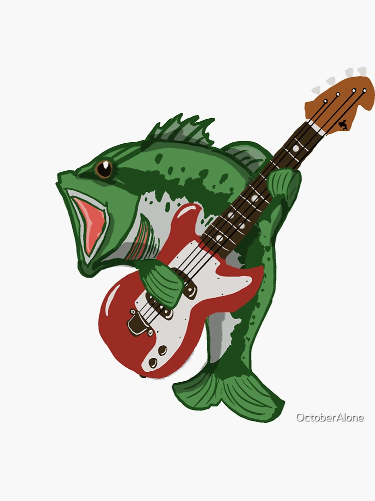 Bass Sticker for Sale by OctoberAlone
