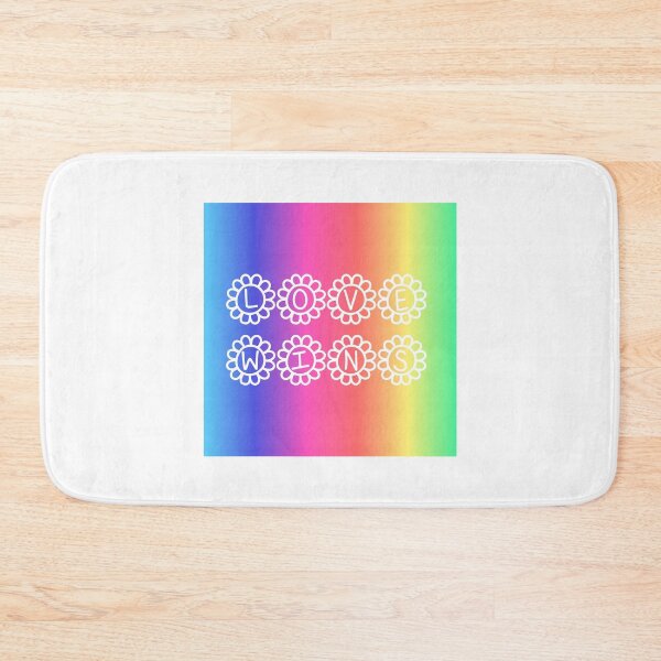 Item preview, Love Wins Rainbow Gradient Square Hippie Text 2 designed and sold by everything4eva.