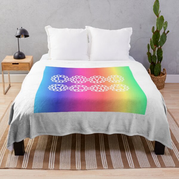 Item preview, Love Wins Rainbow Gradient Square Hippie Text 2 designed and sold by everything4eva.
