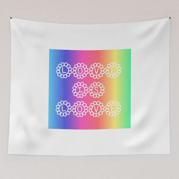 Item preview, Love is Love Rainbow Gradient Square Hippie Text 2 designed and sold by everything4eva.