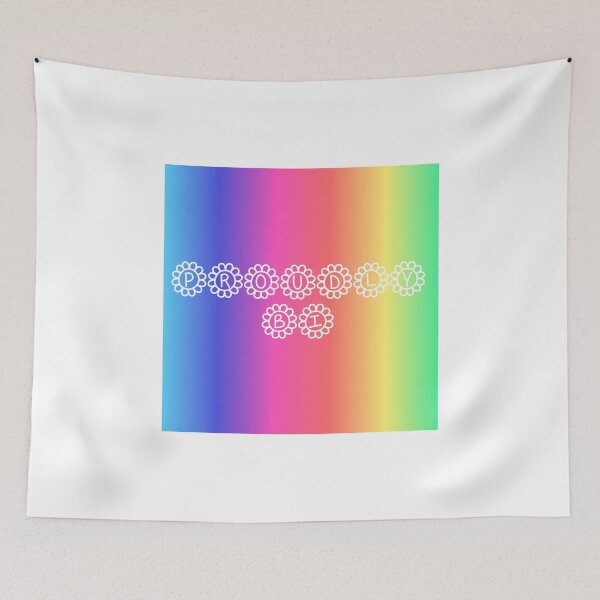 Item preview, Proudly Bi Rainbow Gradient Square Hippie Text 2 designed and sold by everything4eva.